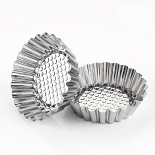 Factory direct supply stainless steel egg tart mold cake pudding alms cake mold easy demoulding baking tools