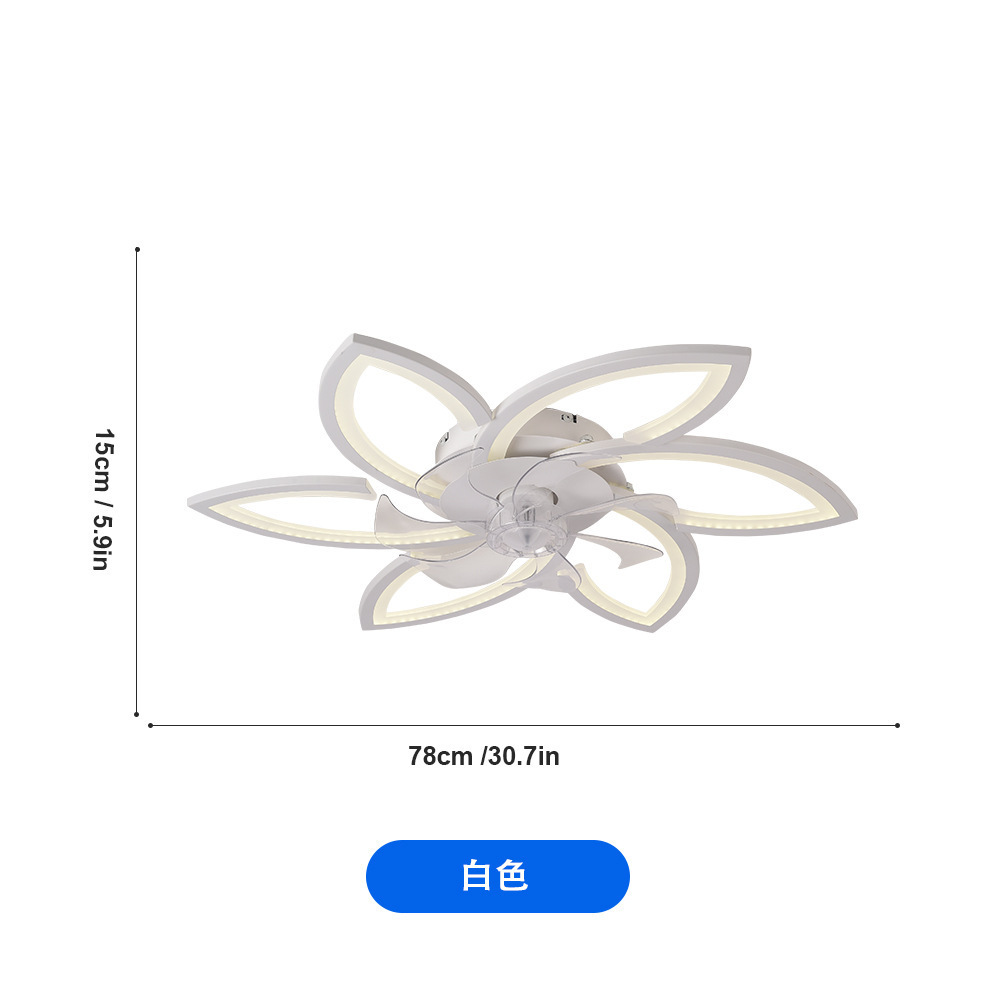 Ventilador de Techo con Luz de Aluminio y Plástico con Control Remoto y App para Sala de Estar y Dormitorio