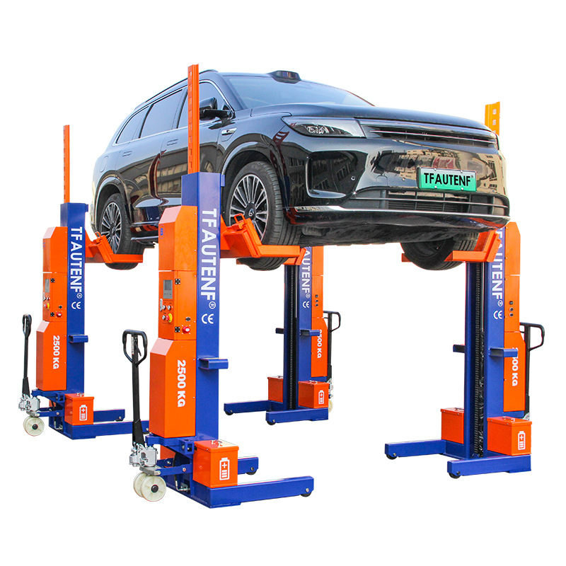 Elevador hidráulico móvil inalámbrico de cuatro columnas Equipo de elevación de vehículos de nueva energía