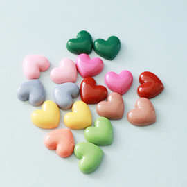 彩色小爱心几何心形磁吸发夹手机壳冰箱贴diy树脂配件装饰品