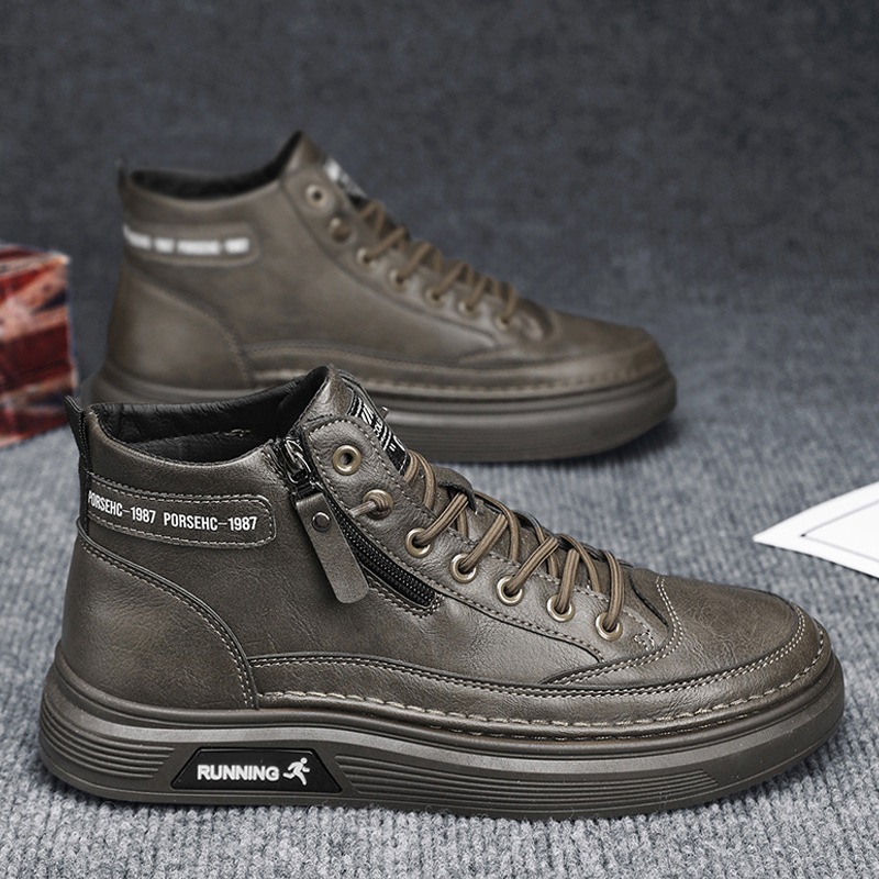Zapatos de hombre de alta calidad de tendencia de otoño y invierno 2024 nuevos zapatos de skate con cremallera para hombres con zapatos deportivos casuales de moda para estudiantes
