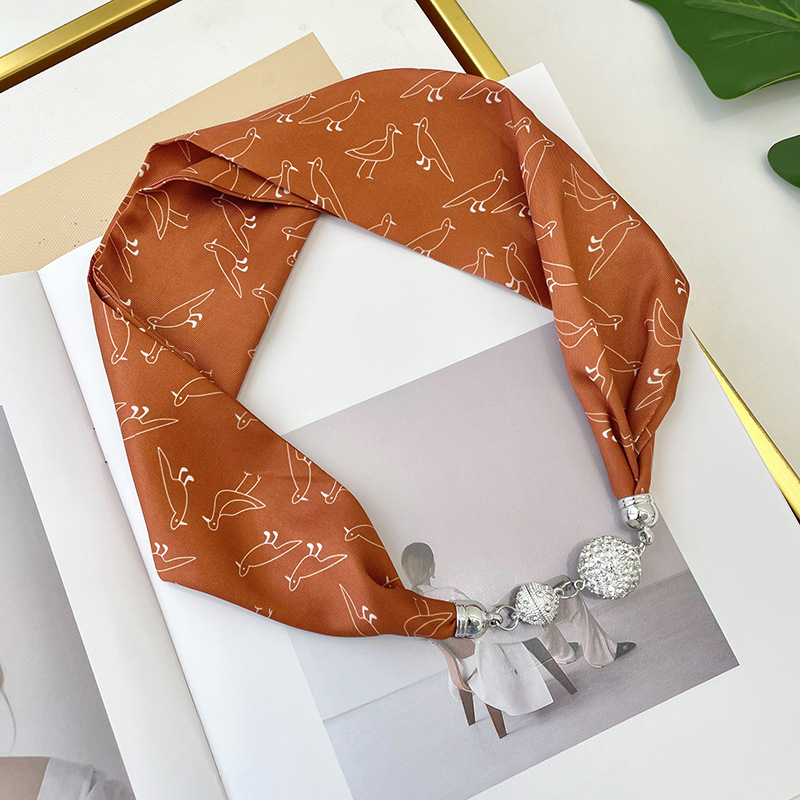 Nueva hebilla magnética bufanda collar cuello decoración perezoso multi-funcional bufanda elegante todo-fósforo correa de muñeca bufanda decorativa banda de pelo