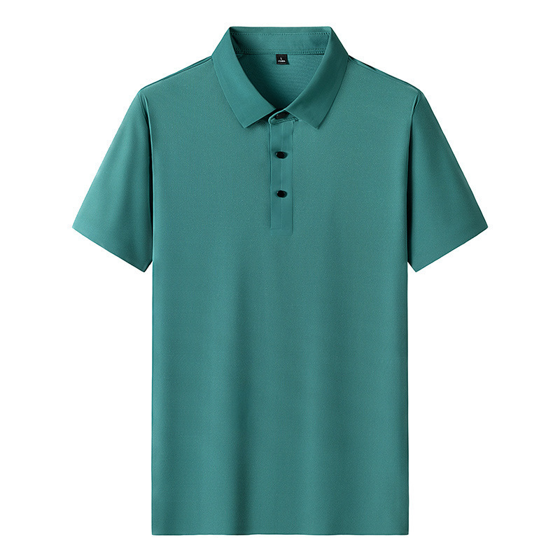 Camiseta de hielo de manga corta clásica multicolor de manga corta de verano nueva camiseta transpirable para hombres de negocios ligero con solapa absorbente de sudor