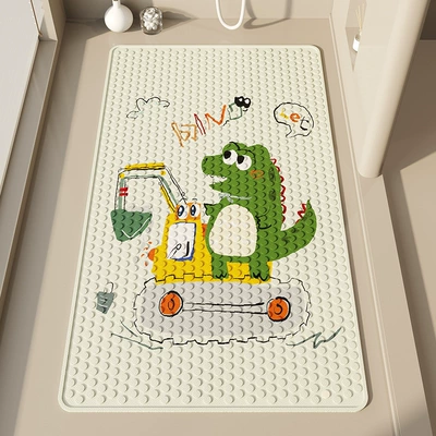 Avtomobil döşəmə paspasları, Mat, Children's Bath Mat, Special - little-dinosaur-excavator-40x70cm-affordable-model