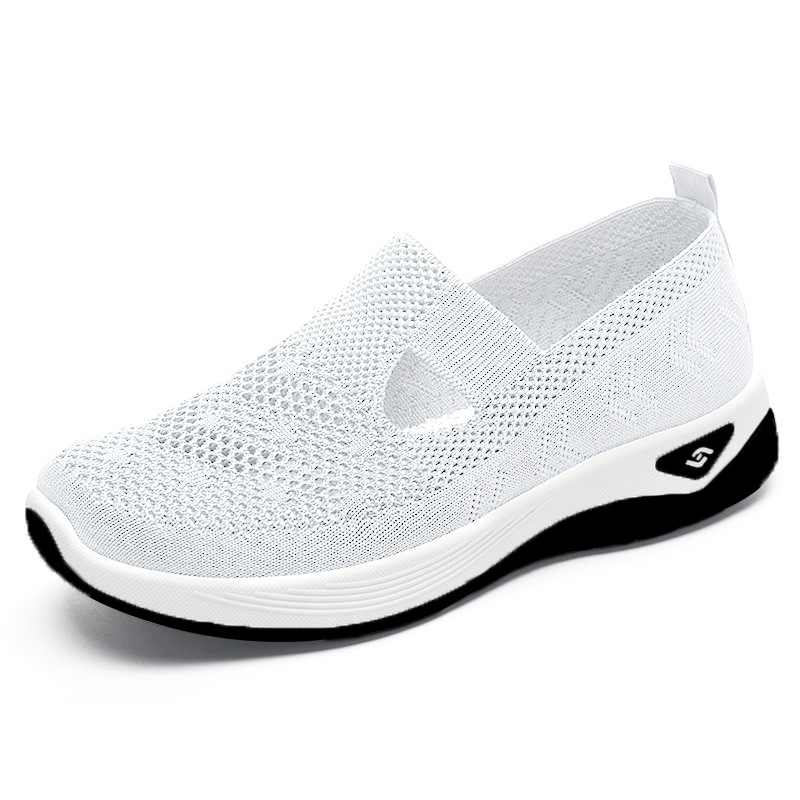 Zapatos de primavera para mujer, zapatos casuales de talla grande, zapatos de una sola pieza para envío directo, zapatos ligeros de suela blanda para mamá, zapatos transpirables y cómodos