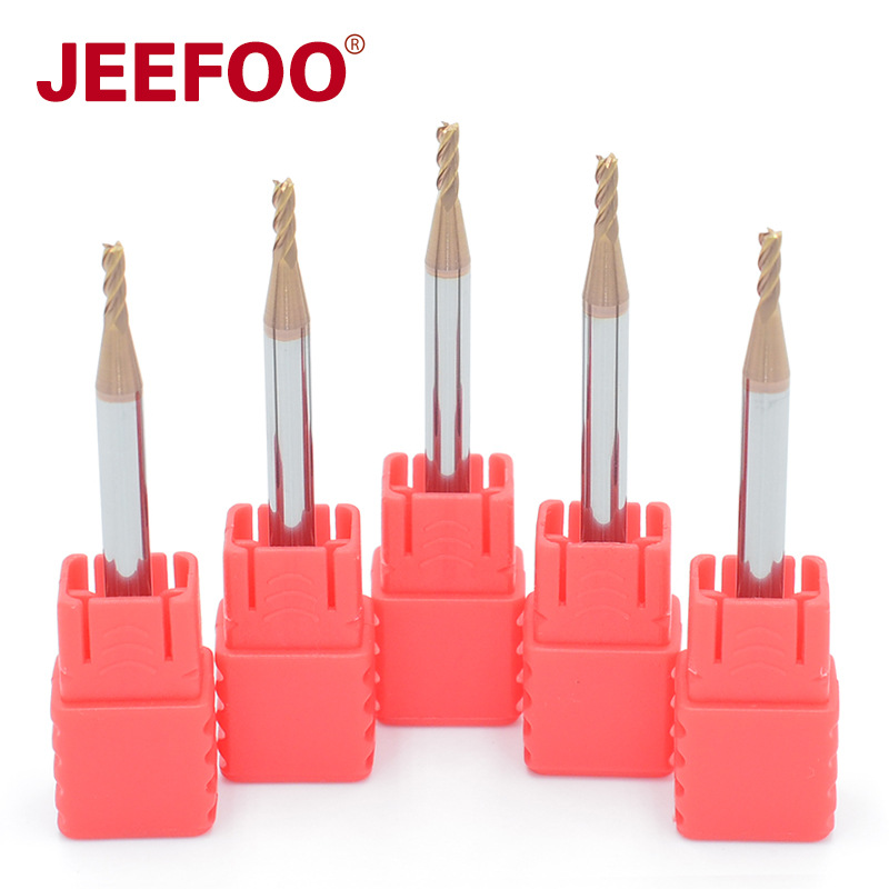 杰峰55度钨钢铣刀4刃合金涂层数控雕刻机成型平底四刃平刀立铣刀