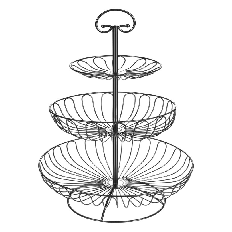 Plato de fruta de estilo nórdico sala de estar hogar plato de fruta de tres capas moderno simple exquisito cesta de frutas de múltiples capas plato de fruta de gran tamaño