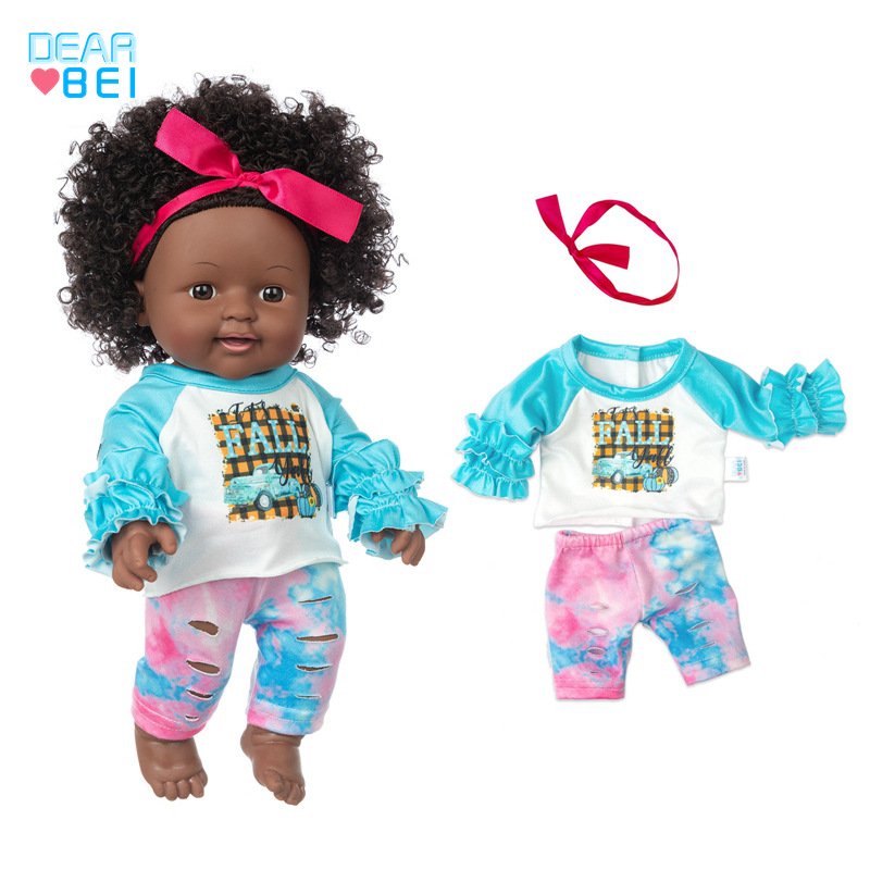 Aliexpress venta caliente muñeca africana juguetes para niños enmascarado reborn muñeca de 12 pulgadas muñeca de piel negra muñeca pic 14