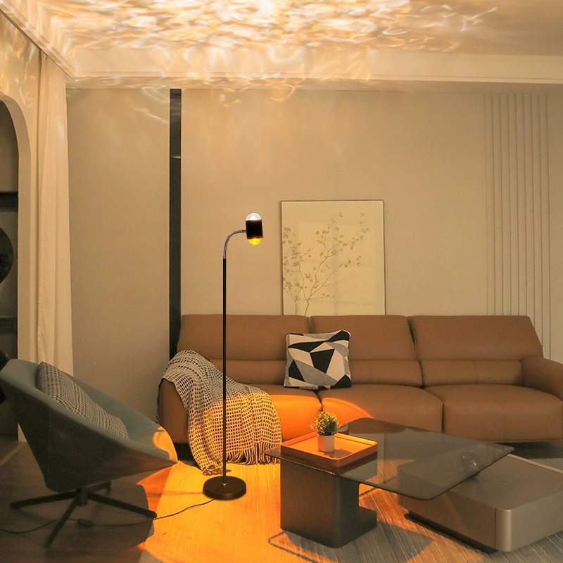 화이트 블랙 더블 헤드 워터 리플 + 선셋 레드 플로어 스탠딩 모델