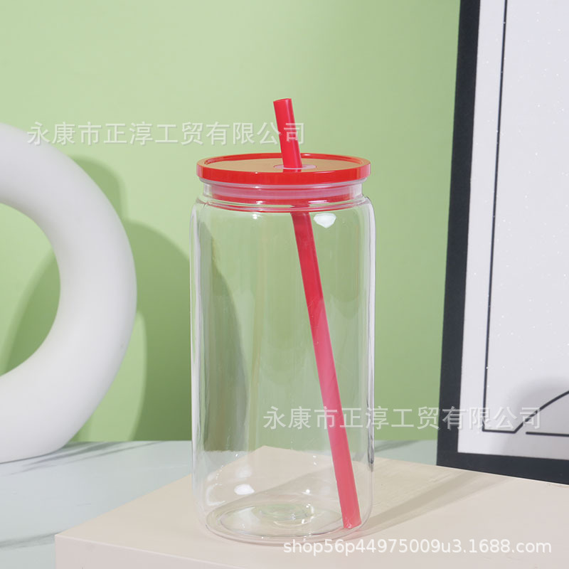 Vaso Mason de Plástico 16oz de Plástico PC, Ecológico, Monocapa, para Oficina y Hogar