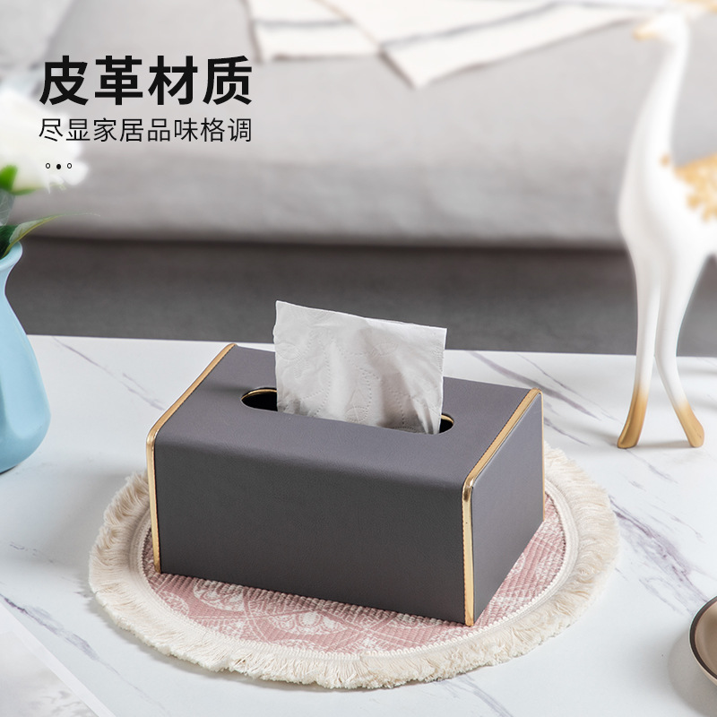 Caja de pañuelos hogar Luz lujo de alta Gama creativa multifuncional mesa de café caja de almacenamiento hotel apartamento caja de pañuelos impreso LOGO
