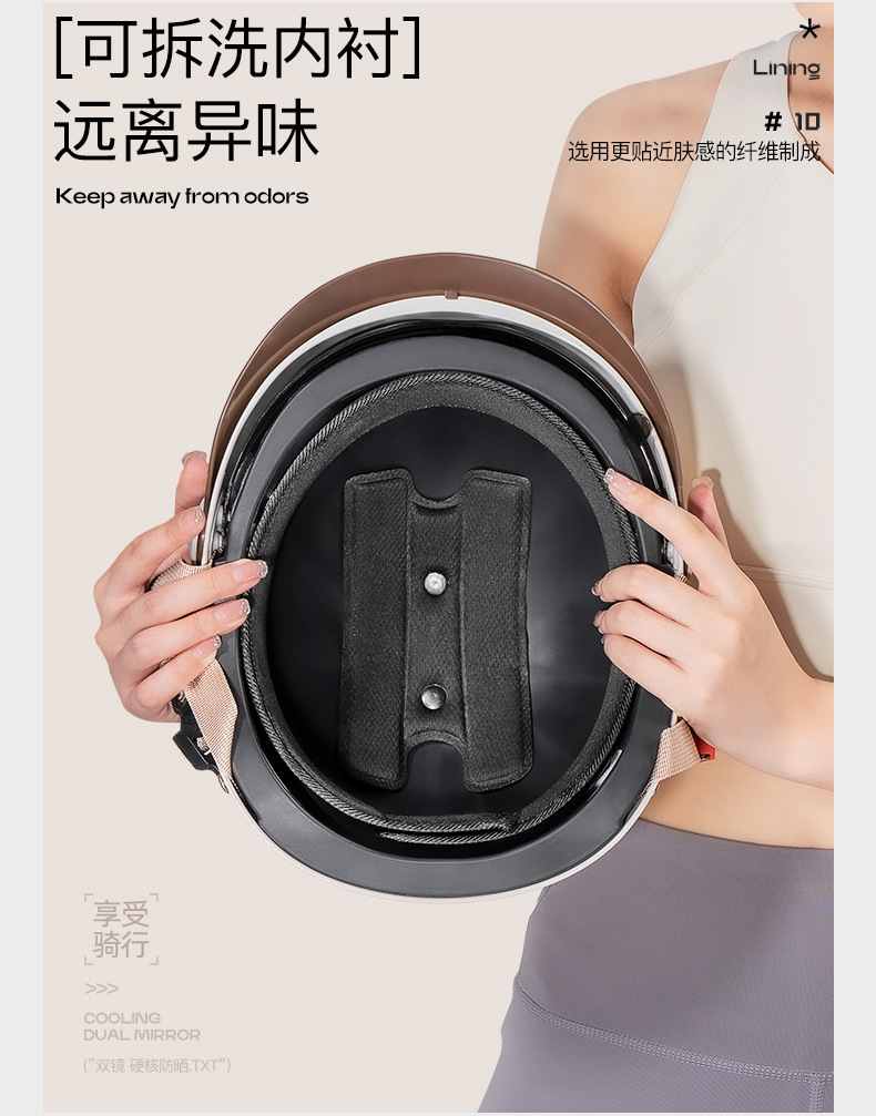 3C Certified Electric Vehicle Helmet for Men and Women, Summer Safety Helmet, Battery Motorcycle Sunshade, Sun Protection, Lightweight Half Helmet