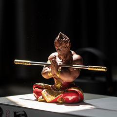 Zen-style Qitian Dasheng Sun Wukong figurine home living room creative ceramic Fighting Buddha office foyer decoration