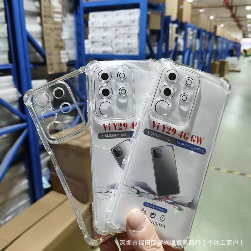 For vivo y300i airbag anti-fall mobile phone case Y39 transparent rubber case wholesale protective case y36 soft case all-inclusive