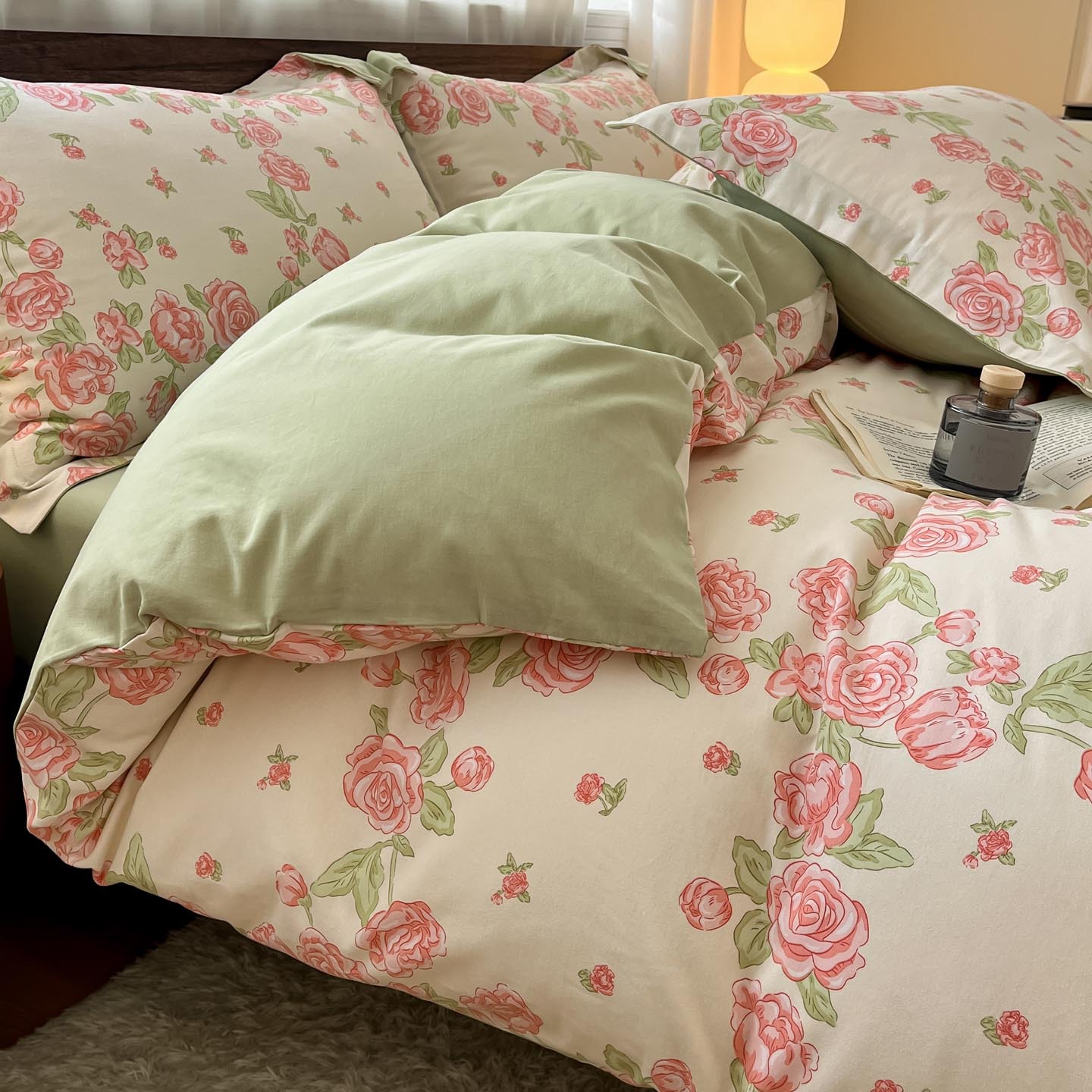 Algodón grueso de cuatro piezas, sábanas de algodón lavado con agua, dormitorios de estudiantes, tres piezas