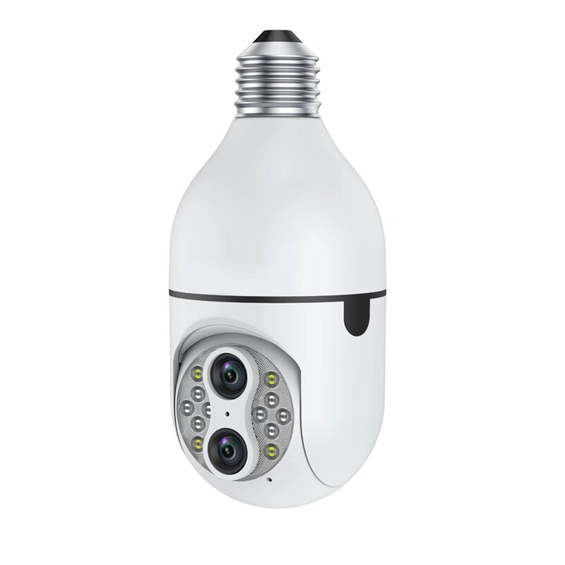 e27 電球ダブル画面カメラ 360 度 wifi リモートホーム監視カメラ hd フルカラーランプヘッド|undefined