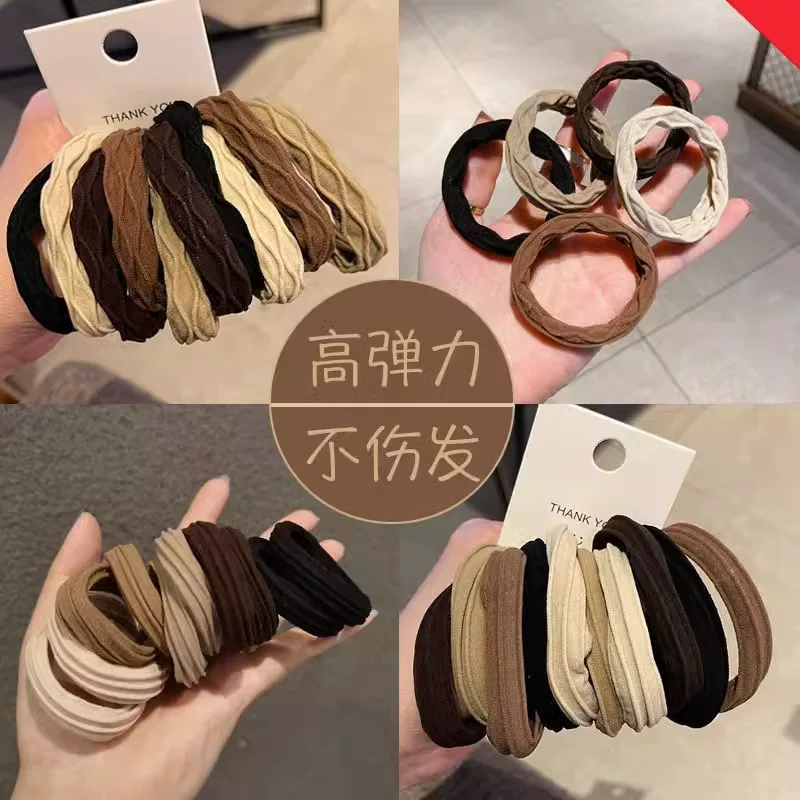 Elastic hair rope, durable black case, 5 pieces