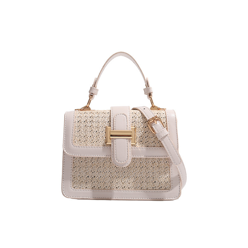 Borsa a mano in paglia versatile da donna, alla moda, piccola borsa quadrata a tracolla per nuovi bagagli e borse di stile_voghion.com