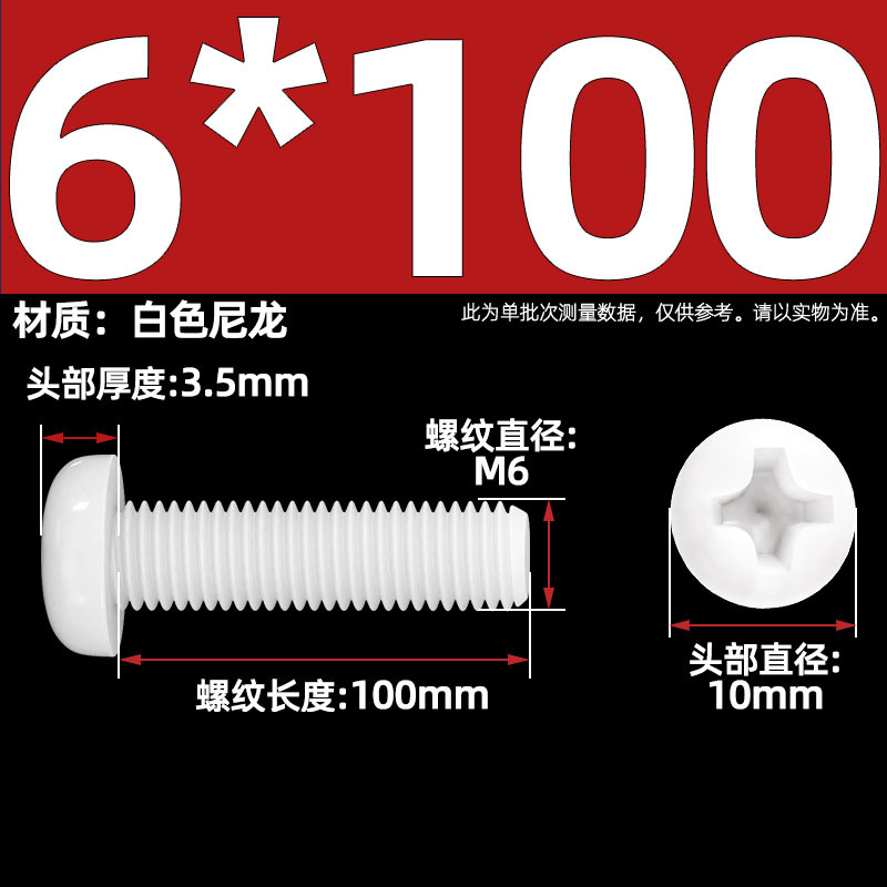 Винт нейлоновый Tianzhuo Hardware M6x100