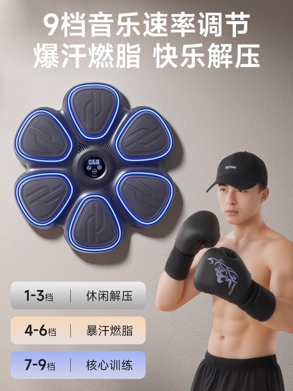 家庭用の大人と子供向けのスマートミュージックボクシングウォールターゲット、減圧アーティファクト、屋内専用フィットネスボクシングトレーニング機器|undefined