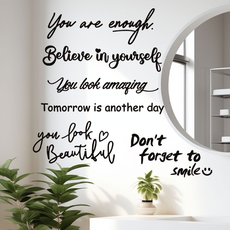 Inspiración frase Inglés pegatinas de pared decoración sala de estar dormitorio fondo de pared pintura autoadhesiva removible PVC pegatinas de pared mural image 4