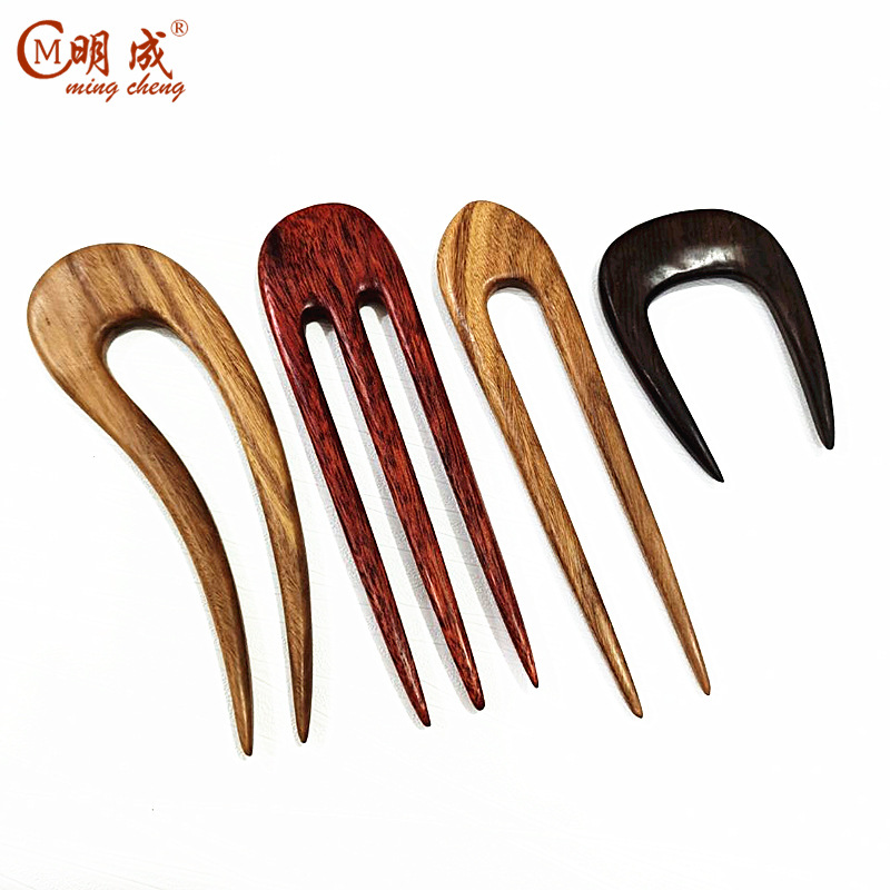 Guilin Mingcheng wholesale Green sandalwood red sandalwood Ebony plate hair clasp classical hair clasp handicraft jewelry