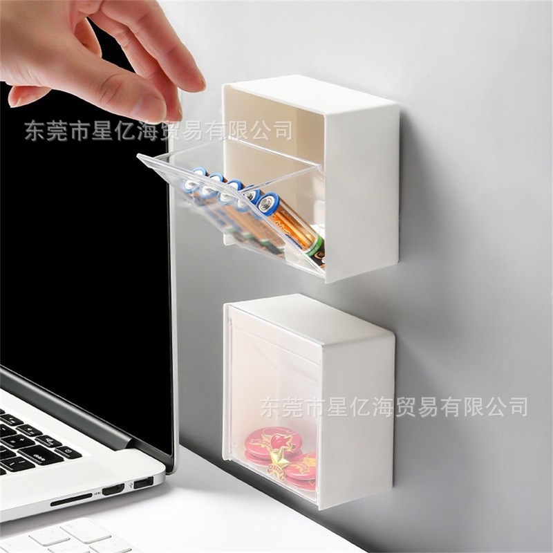 棉签收纳盒壁挂式卫生间宿舍免打孔化妆棉粉棉签扑发圈透明置物架|undefined
