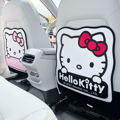rear seat protective pad anti-wear — Chair back anti-kick pad - kt-pearl-white-kt-grapefruit-powder