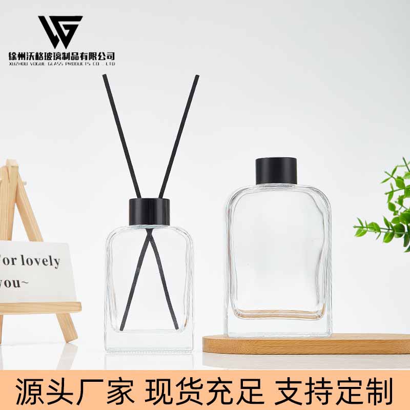 无火香薰瓶方形插花瓶创意透明玻璃香氛扩香瓶高颜值家居装饰摆件