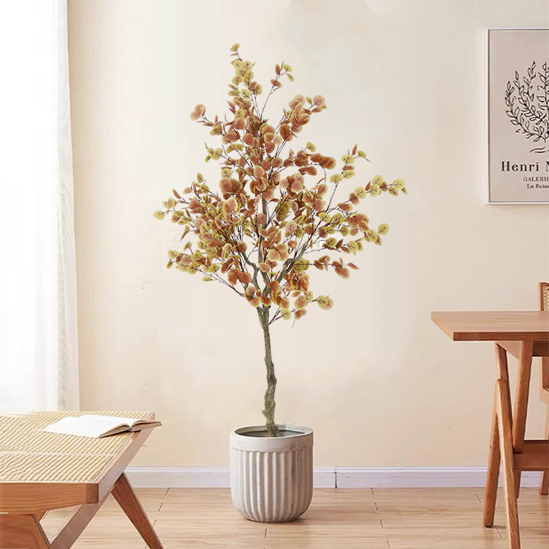 Simulation Green Plant Eucalyptus Potted Plant Large Household Floor Ornaments Artificial Plant Money Leaf Bonsai Decoration