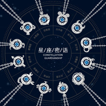 幸运十二星座纯银925灵动项链女时尚百搭款锆石锁骨链ins爱心吊坠