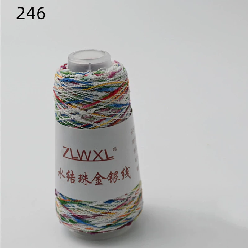 Woven silk threads handmade, 50 gram, gold and silver