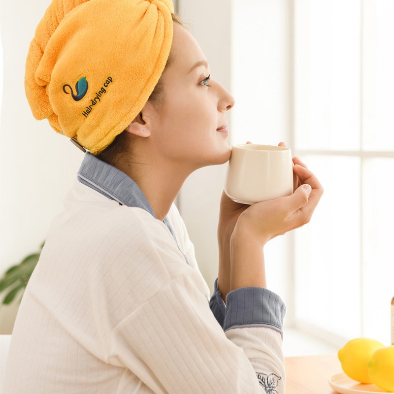 Dry Women, Quick-Dry Thickened Head Wrap Cap, Absorbent Towel Drying Hair, Headscarf For Bathing, Long Hair Shower Cap_voghion.com