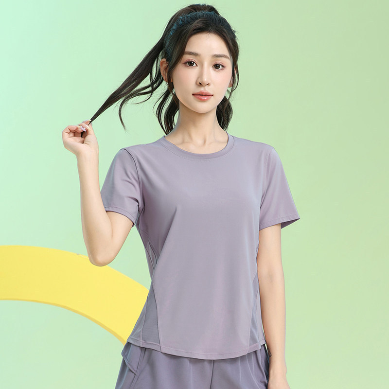 Summer Mesh Loose Breathable Short-Sleeved Quick-Drying Sports Tops Slim Fit Women's Yoga Wear Running Basketball Fitness Wear
