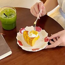 原创手作苹果盘可爱童趣手作沙拉盘水果早餐甜品碗高温釉下彩餐具