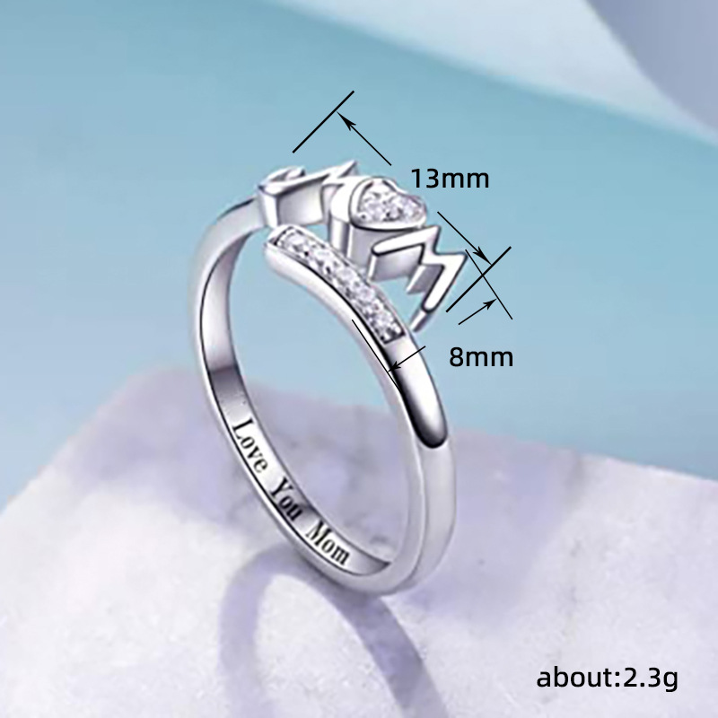 Wholesale Sweet Geometric Copper Inlay Zircon Rings display picture 1