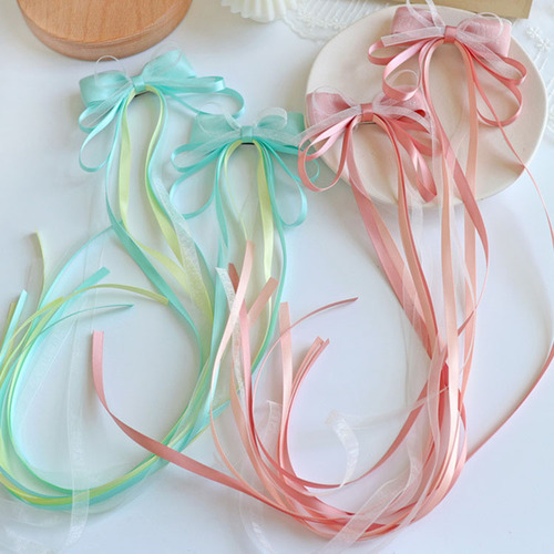 New Chinese style streamer bow children's hairpin Hanfu girls headwear accessories tassel braided hair bow