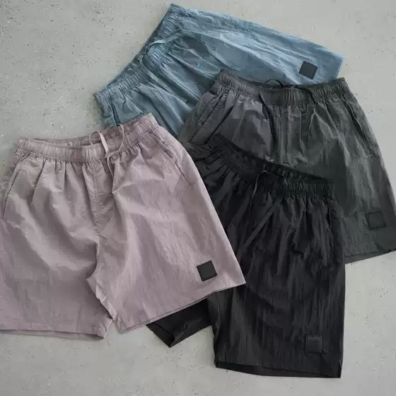 Ultra Cool! Summer New Metallic Nylon Elastic Waist Loose Swim Trunks Beach Shorts Classic Unisex
