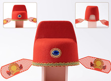中秋博饼状元帽状元帽子财神帽子成人儿童帽子红色帽子博饼道具帽