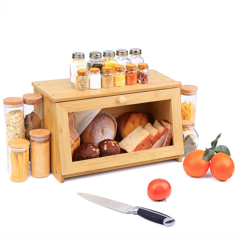 パンボックス竹ベーカリー菓子ロッカーケーキデザート菓子ダストカバー透明長方形食品収納ボックス|undefined