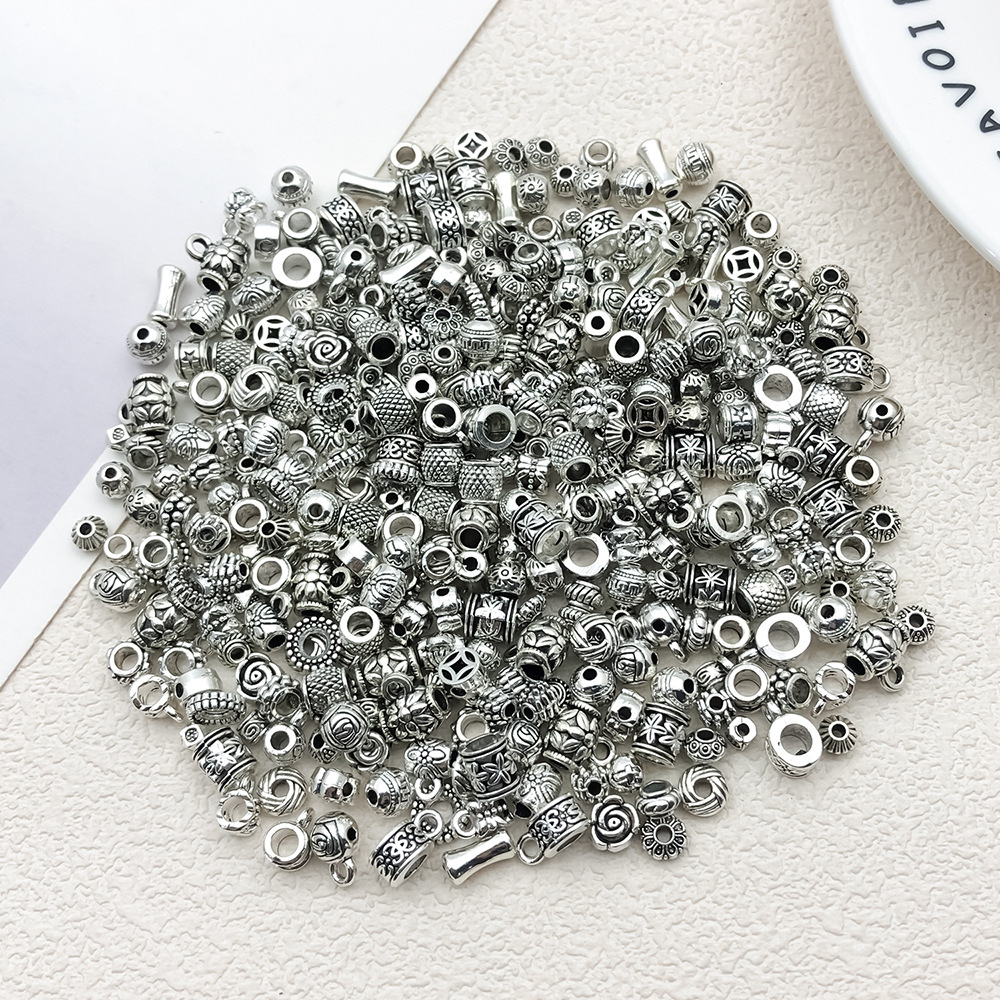 混26款藏银饰品配件吊坠花托隔珠DIY手链直管手工材料手链配饰详情15