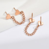 Chain, earrings stainless steel, simple and elegant design, bright catchy style