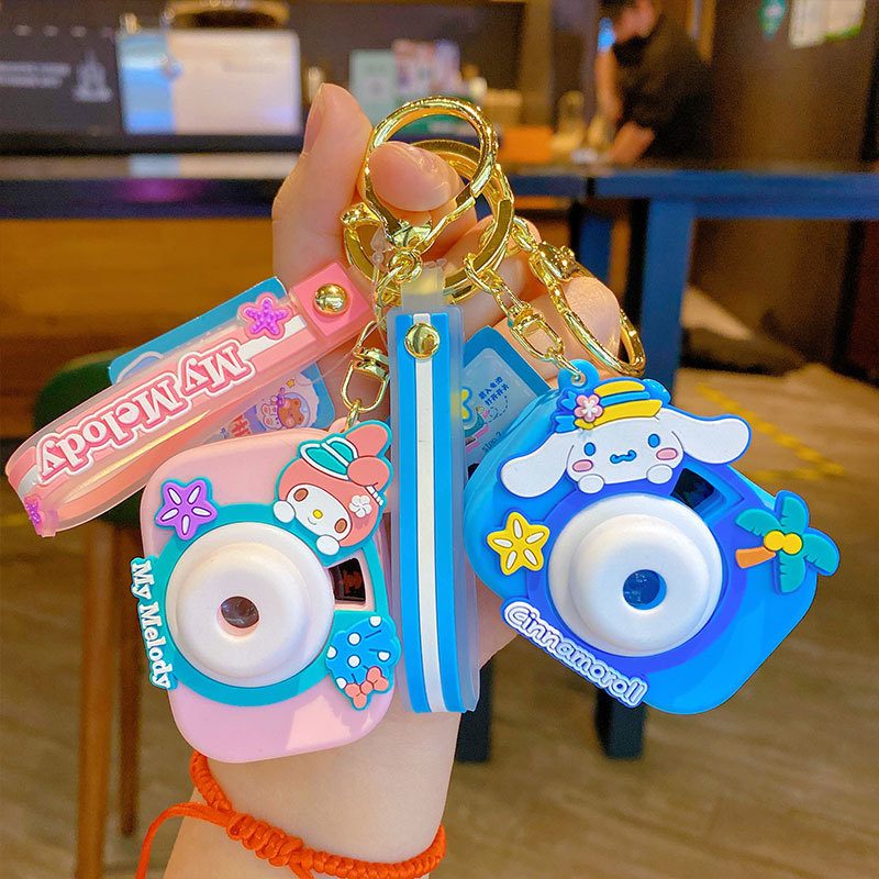 Genuine Sanrio Projection Camera Keychain Pendant Buckle Cartoon Cute Student Bag Pendant Small Gift Wholesale