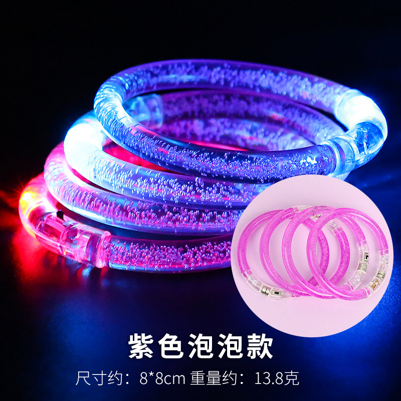 Pulsera luminosa burbuja de acrílico pulsera flash burbuja pulsera LED colorido juguete de dibujos animados al por mayor