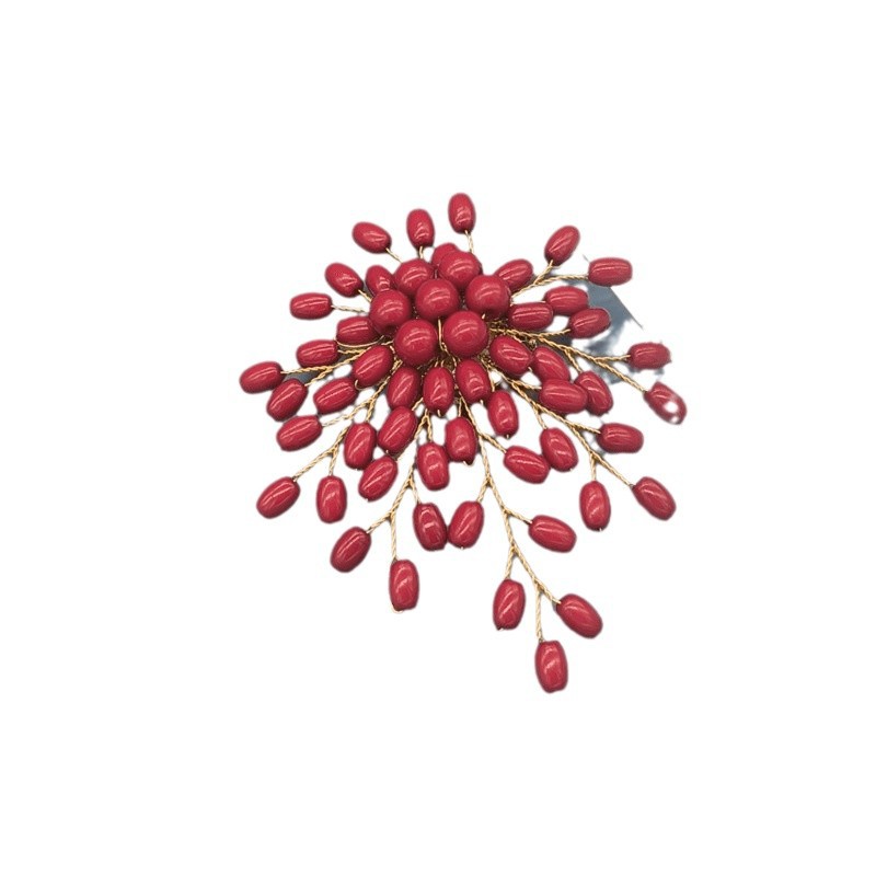 새해 새 레드 펄 브로치 모조 펄 쉘 코세이지 인기 쥬얼리 의류 올 매치 액세서리 핀