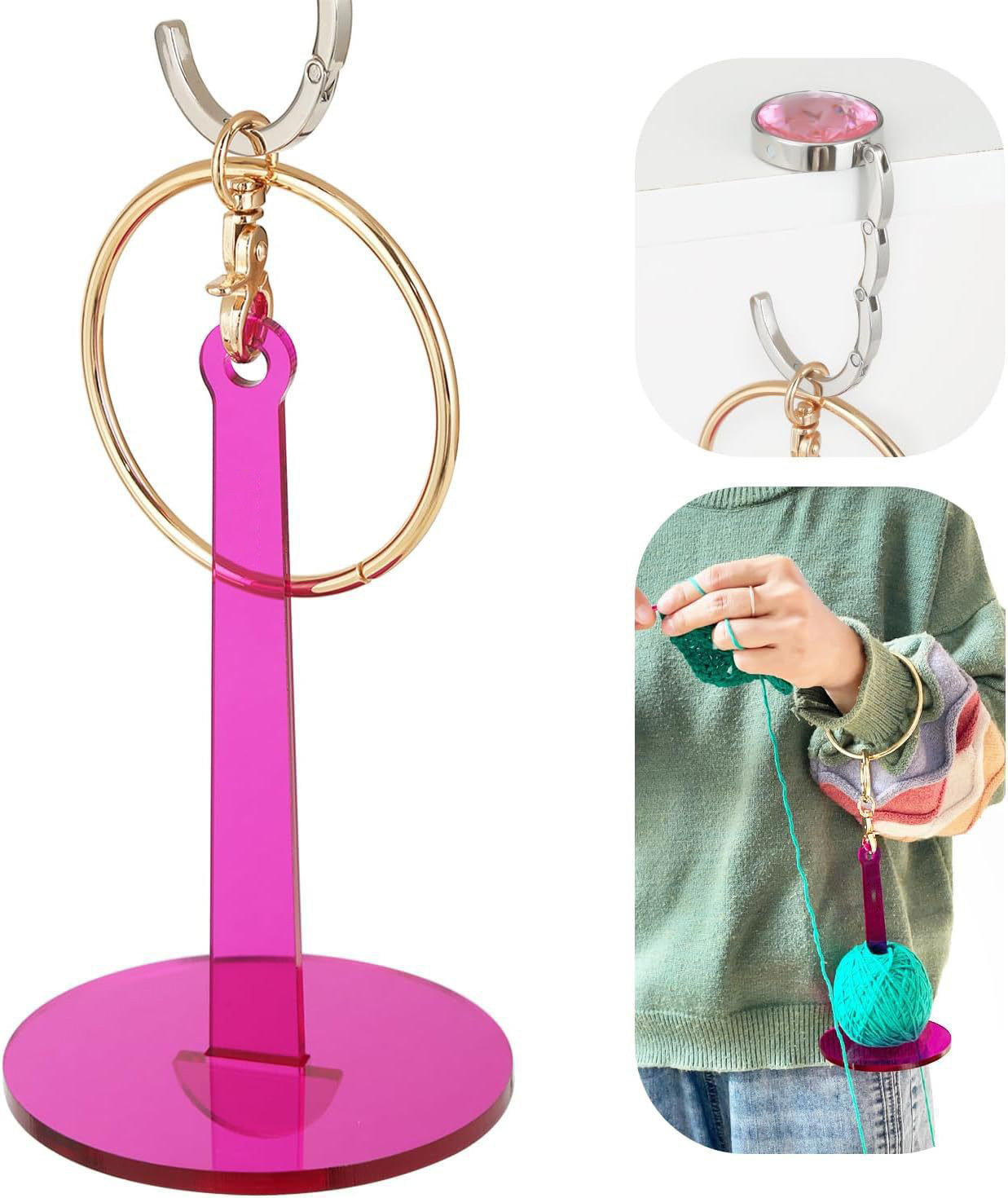 Nuevo producto transfronterizo Soporte de hilo de muñeca portátil de acrílico Soporte de tejido de hilo Soporte portátil de lana