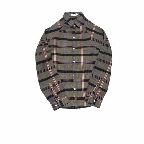 Men's Autumn Collar-Neck Long-Sleeve Loose Retro Unisex Button-Down Shirt Dropshipping