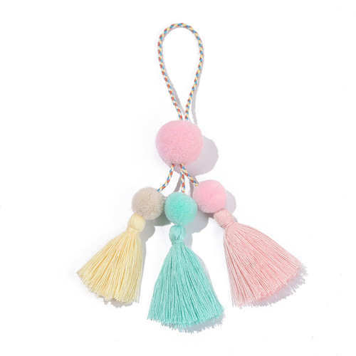 Cross-border fur ball tassel bag decoration jewelry pendant pendant 20cm long cashmere diy handmade jewelry accessories