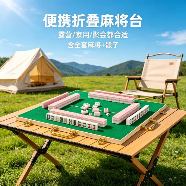 Mini Mahjong Set Outdoor Foldable Small Mahjong Table Portable Handheld Travel Dormitory Home Use Small Mahjong