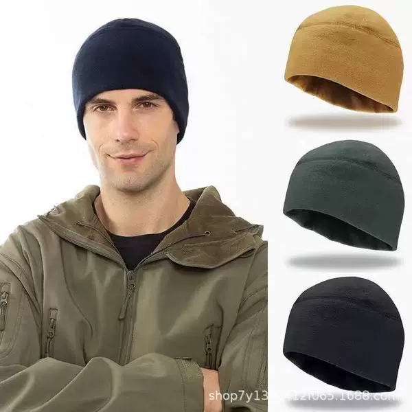Men's and Women's Autumn and Winter Outdoor Fleece Hats, Sports Windproof and Cold-Proof Warm Hoods, Mountaineering, Cycling, Skiing and Running Hats